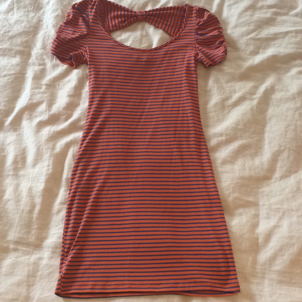 Soprano Orange and Blue Striped Dress